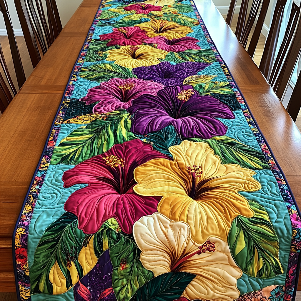 Island Blossom Quilted Table Runner NCU0DK5758