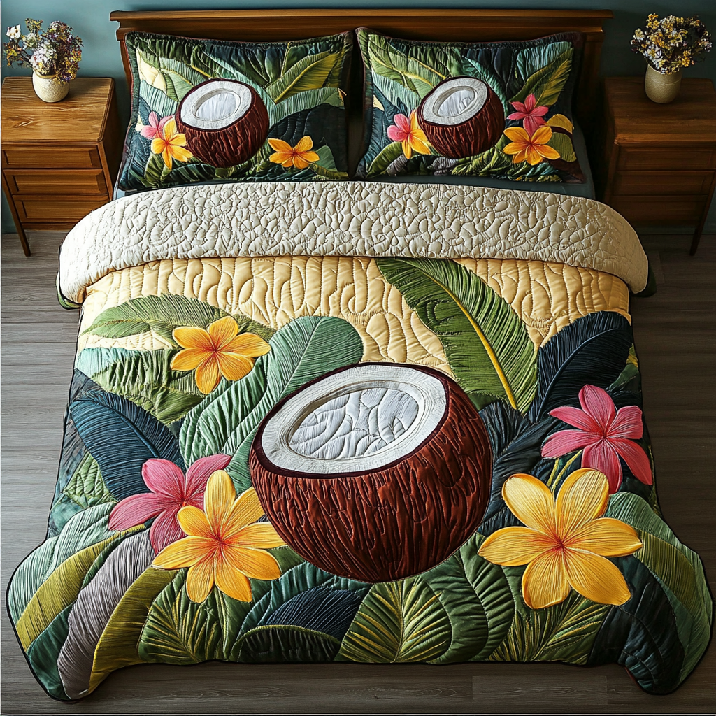 Island Breeze 3-Piece Quilted Bedding Set NCU0DK5888