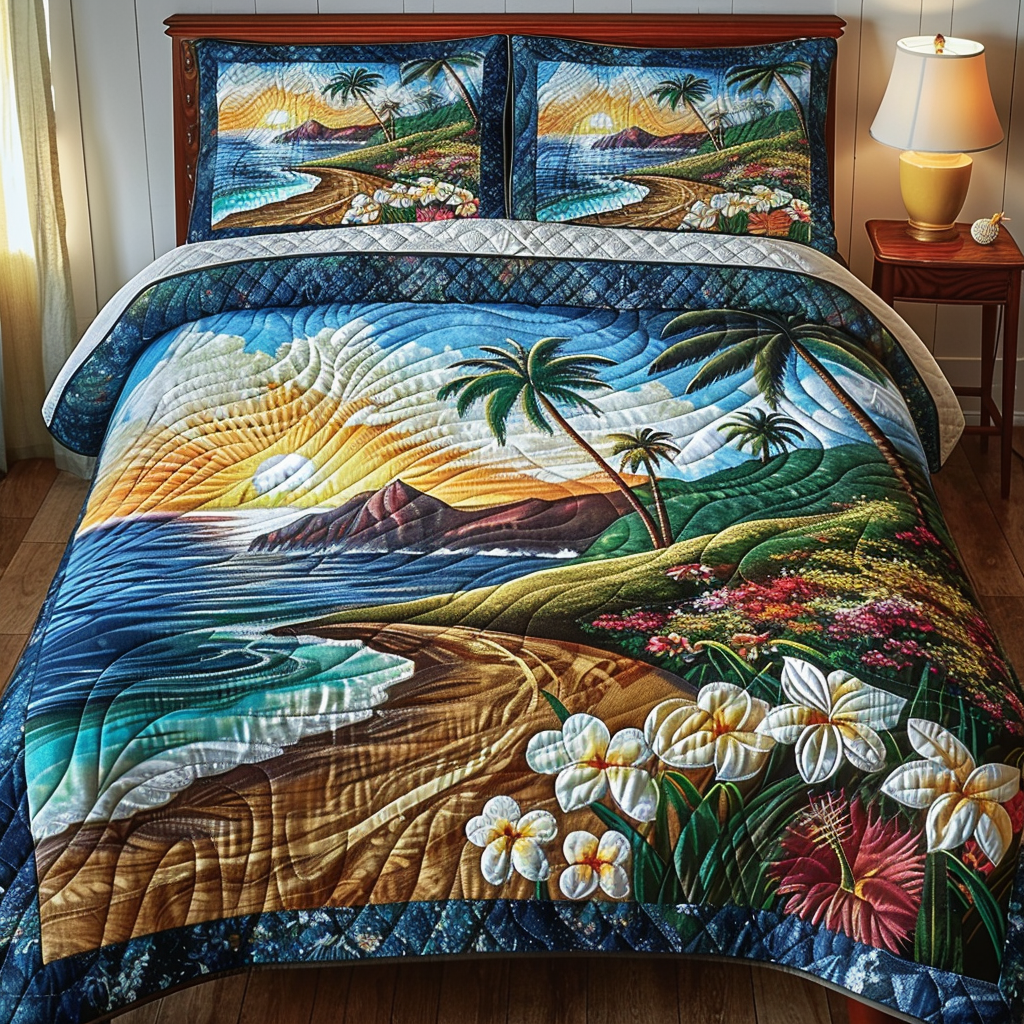 Island Breeze 3-Piece Quilted Bedding Set NCU0DV5209