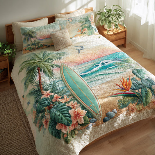 Island Breeze 3-Piece Quilted Bedding Set NCU0VL3452