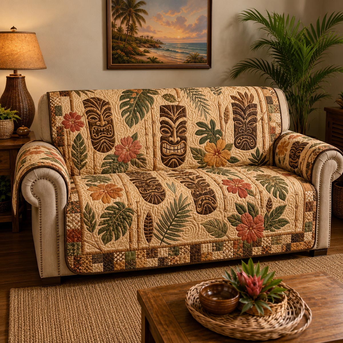 Island Breeze Quilted Sofa Cover NCU0DV9834