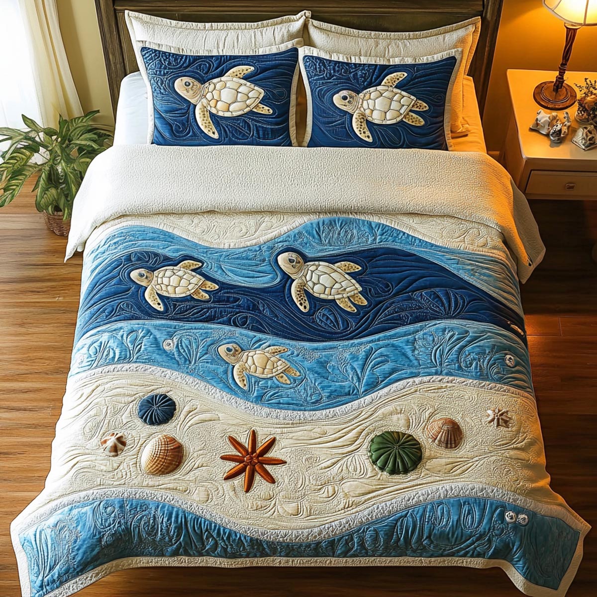 Island Calm 3-Piece Quilted Bedding Set NCU0DV9461
