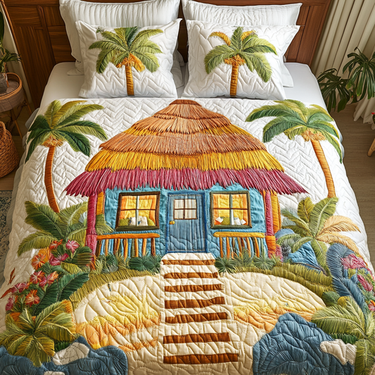 Island Dreams 3-Piece Quilted Bedding Set NCU0VH4786