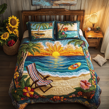Island Dreams 3-Piece Quilted Bedding Set NCU0VL1805