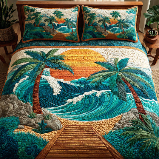 Island Escape 3-Piece Quilted Bedding Set NCU0TD2670