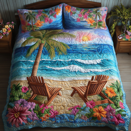 Island Escape 3-Piece Quilted Bedding Set NCU0VH5014