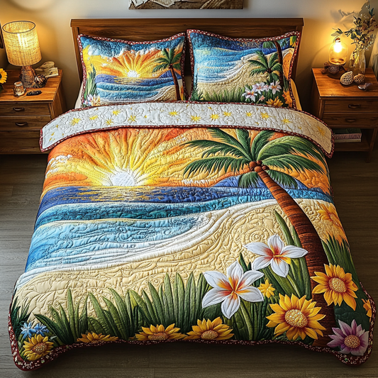 Island Escape 3-Piece Quilted Bedding Set NCU0VL1850