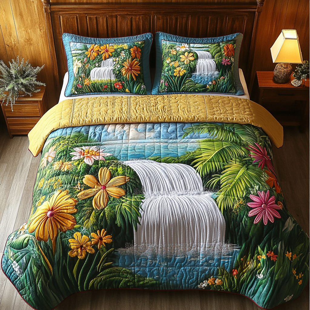 Island Escape 3-Piece Quilted Bedding Set NCU0VL2427