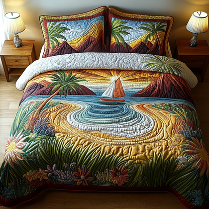 Island Escape 3-Piece Quilted Bedding Set NCU0DV4430