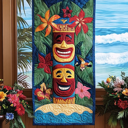 Island Faces Quilted Table Runner NCU0PT6380