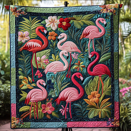 Island Flamingo Escape Quilted Blanket NCU0PT4588