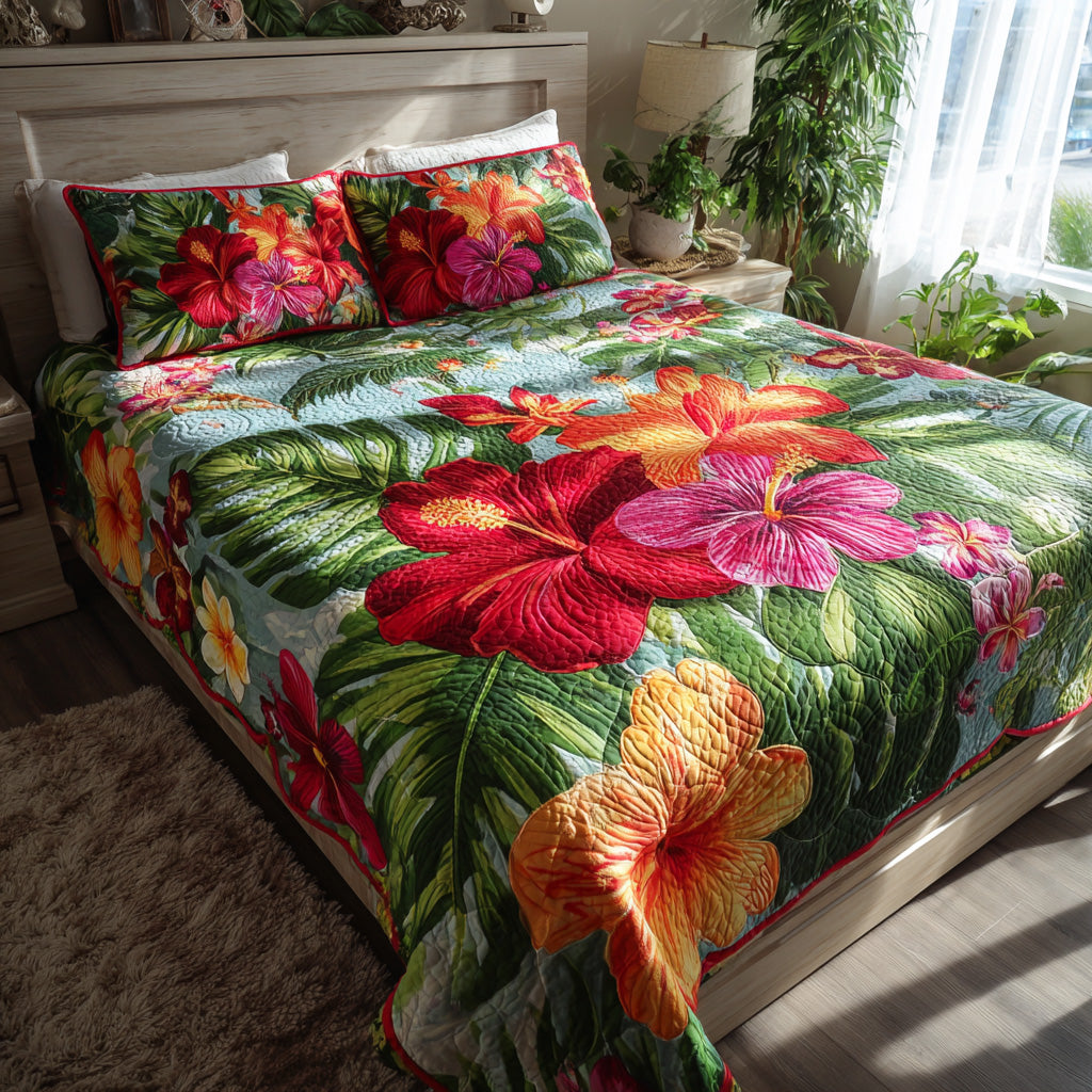 Island Foliage 3-Piece Quilted Bedding Set NCU0VL3553