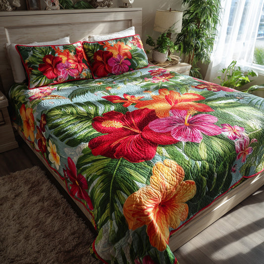 Island Foliage 3-Piece Quilted Bedding Set NCU0VL3553