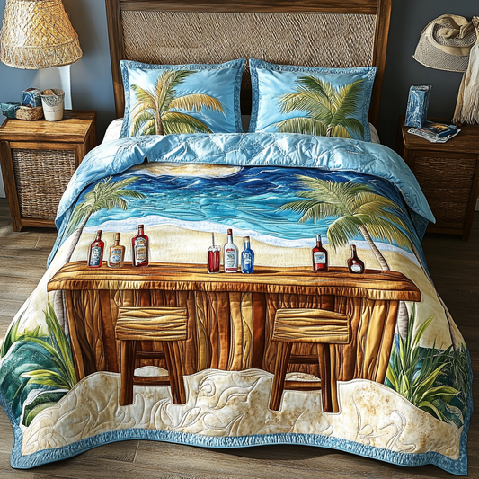 Island Heart 3-Piece Quilted Bedding Set NCU0VL2361