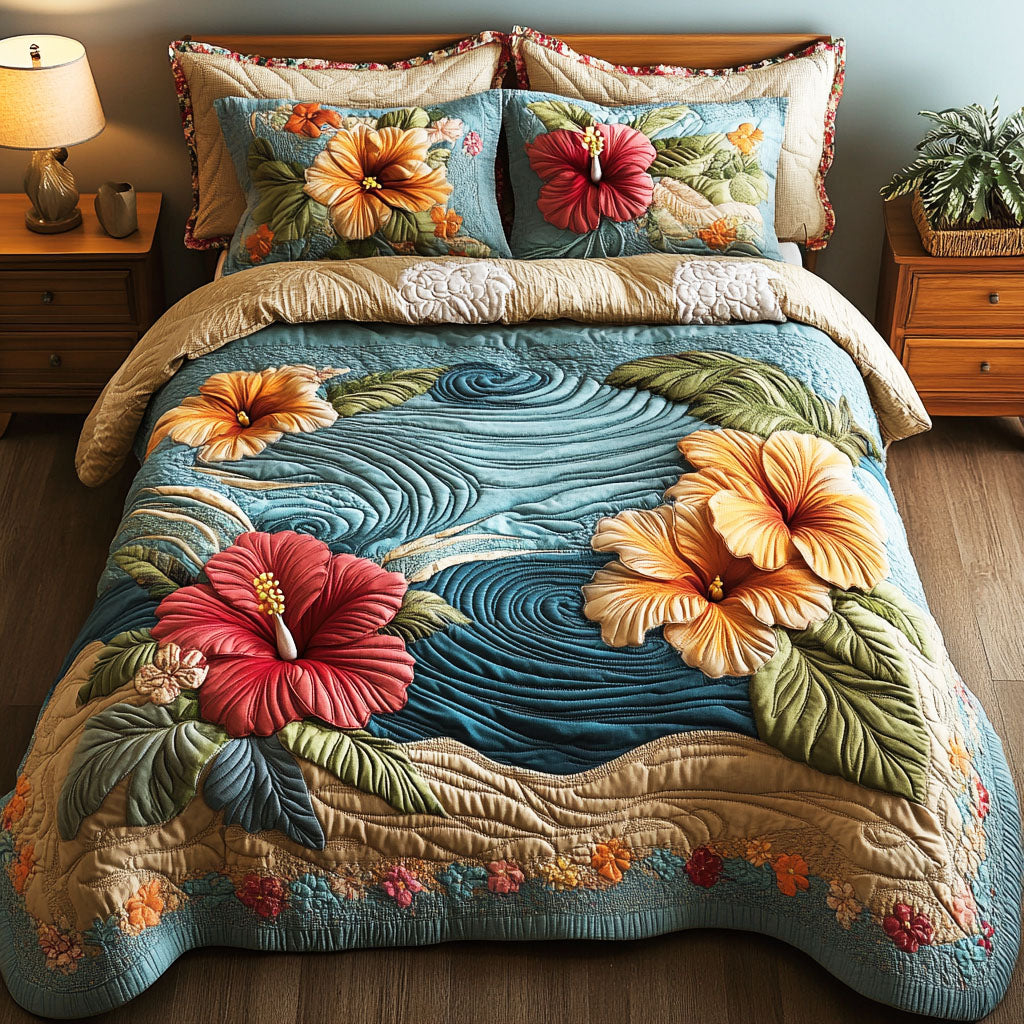 Summer 3-Piece Quilted Bedding Set NCU0VT379