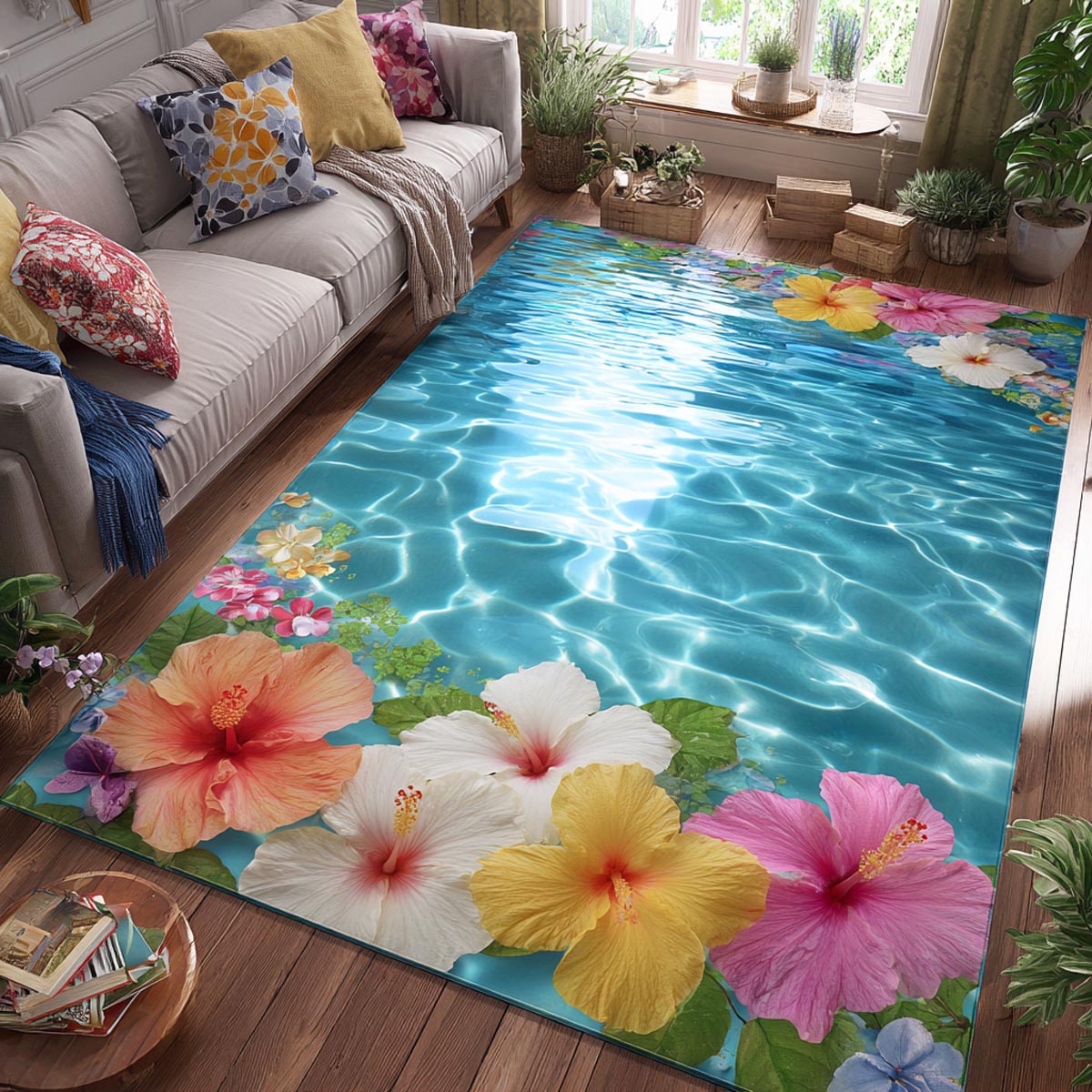 Island Hibiscus Area Rug NCU0DV9253