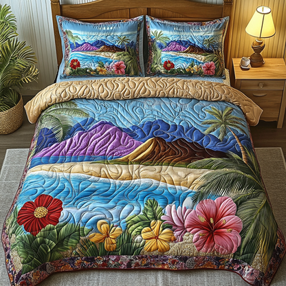 Island Horizon 3-Piece Quilted Bedding Set NCU0VL2523