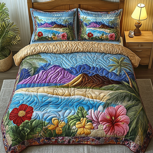 Island Horizon 3-Piece Quilted Bedding Set NCU0VL2523