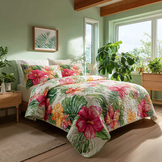 Island Oasis 3-Piece Quilted Bedding Set NCU0VL3430