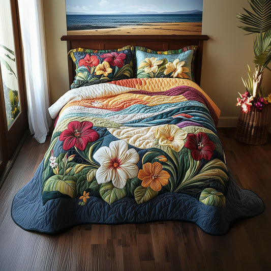 Island Paradise 3-Piece Quilted Bedding Set NCU0PT6580