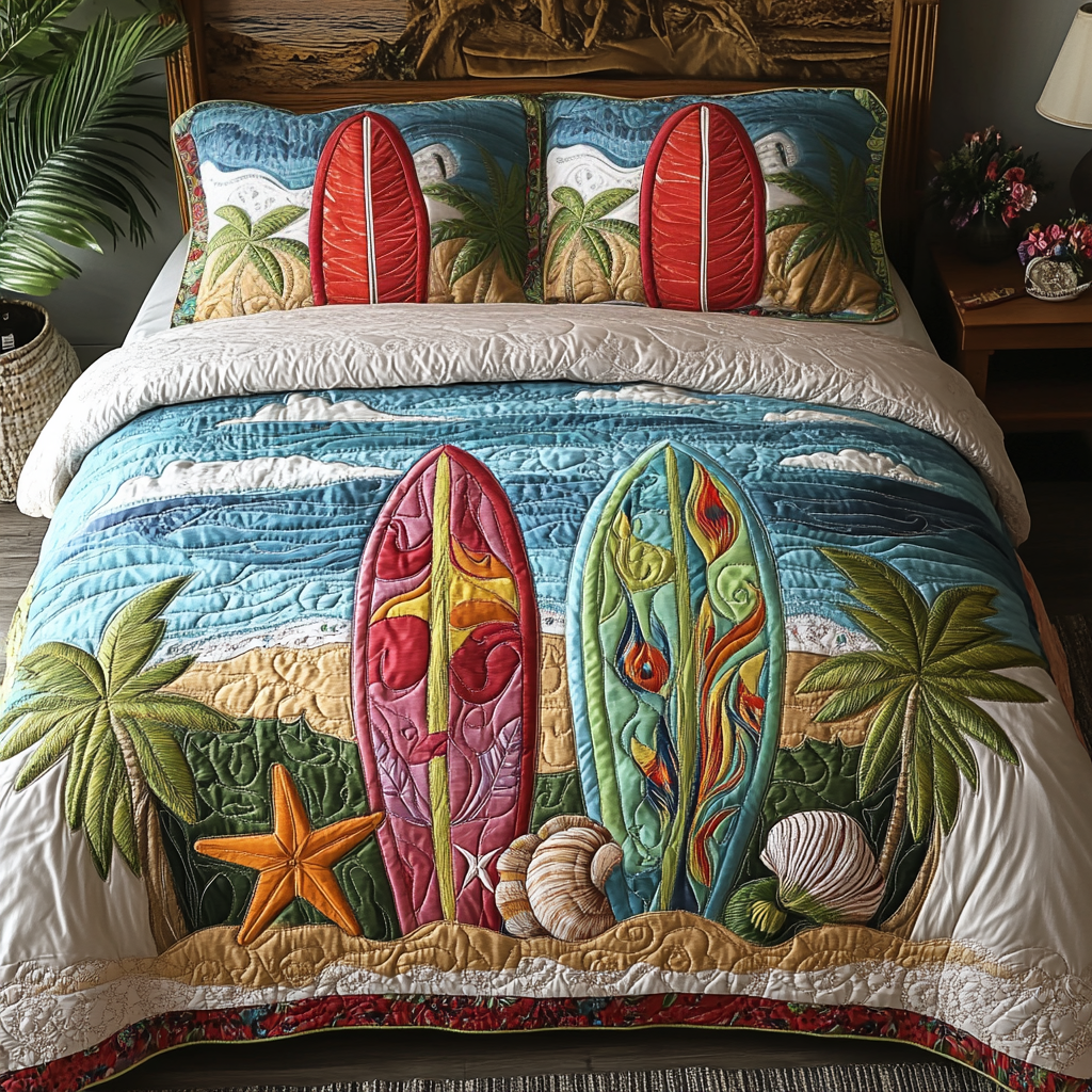 Island Paradise 3-Piece Quilted Bedding Set NCU0VL2053