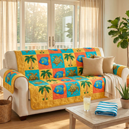 Island Patch Quilted Sofa Cover NCU0TD2828