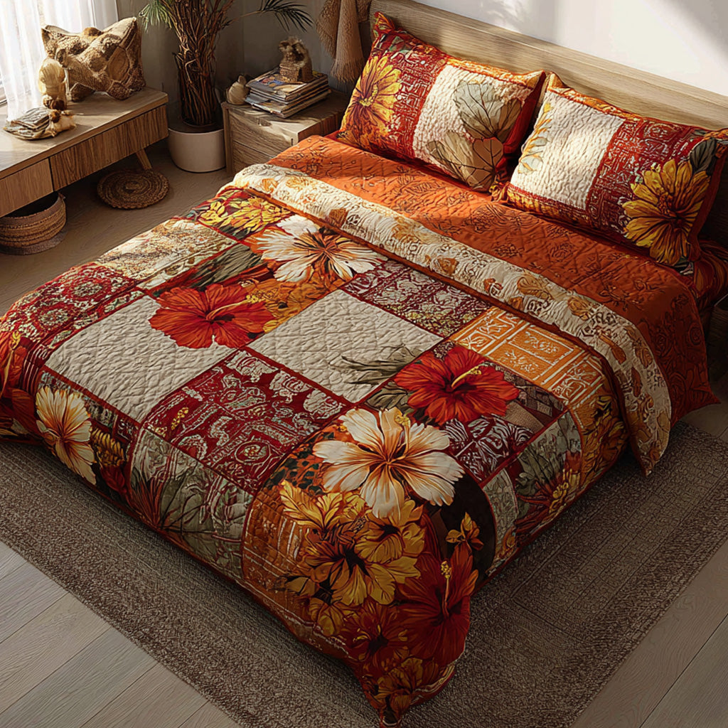 Island Patchwork 3-Piece Quilted Bedding Set NCU0NT12713