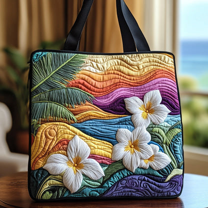 Island Plumeria Quilted Tote Bag NCU0DV6922