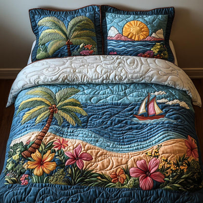 Island Retreat 3-Piece Quilted Bedding Set NCU0DV9498