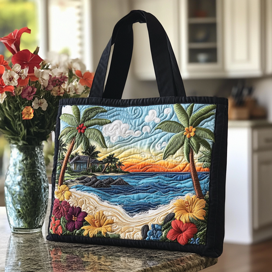 Island Sunset Quilted Tote Bag NCU0VL2657
