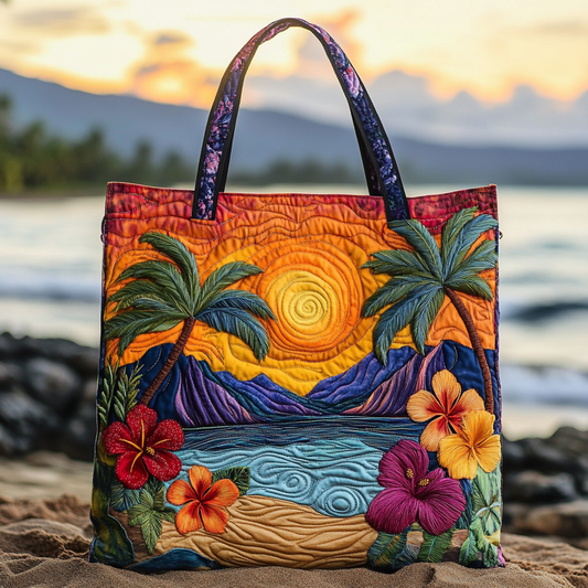 Island Sunset Quilted Tote Bag NCU0VL2690