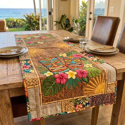 Island Tiki Quilted Table Runner NCU0DV9757