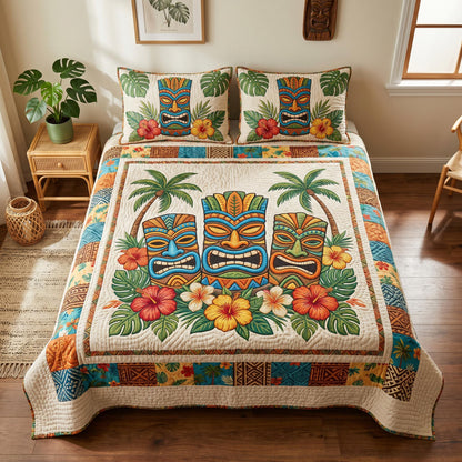 Island Totem 3-Piece Quilted Bedding Set NCU0TD2700