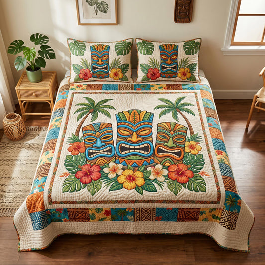 Island Totem 3-Piece Quilted Bedding Set NCU0TD2700