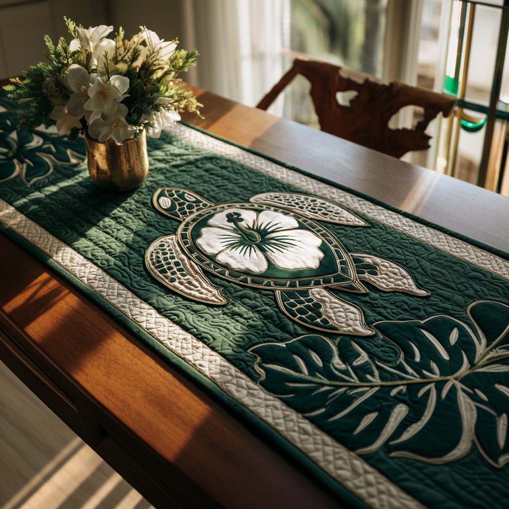 Island Turtle Quilted Table Runner NCU0NT10178