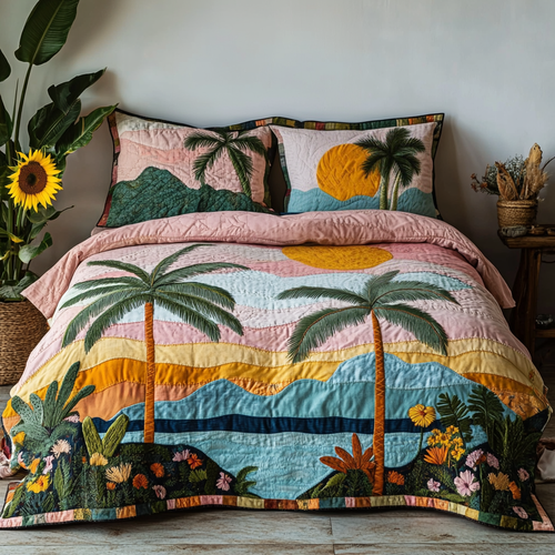 Island Vibe 3-Piece Quilted Bedding Set NCU0VL1774