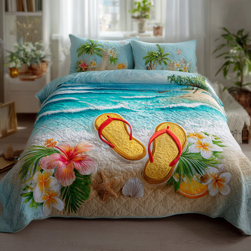 Island Walk 3-Piece Quilted Bedding Set NCU0VL3465