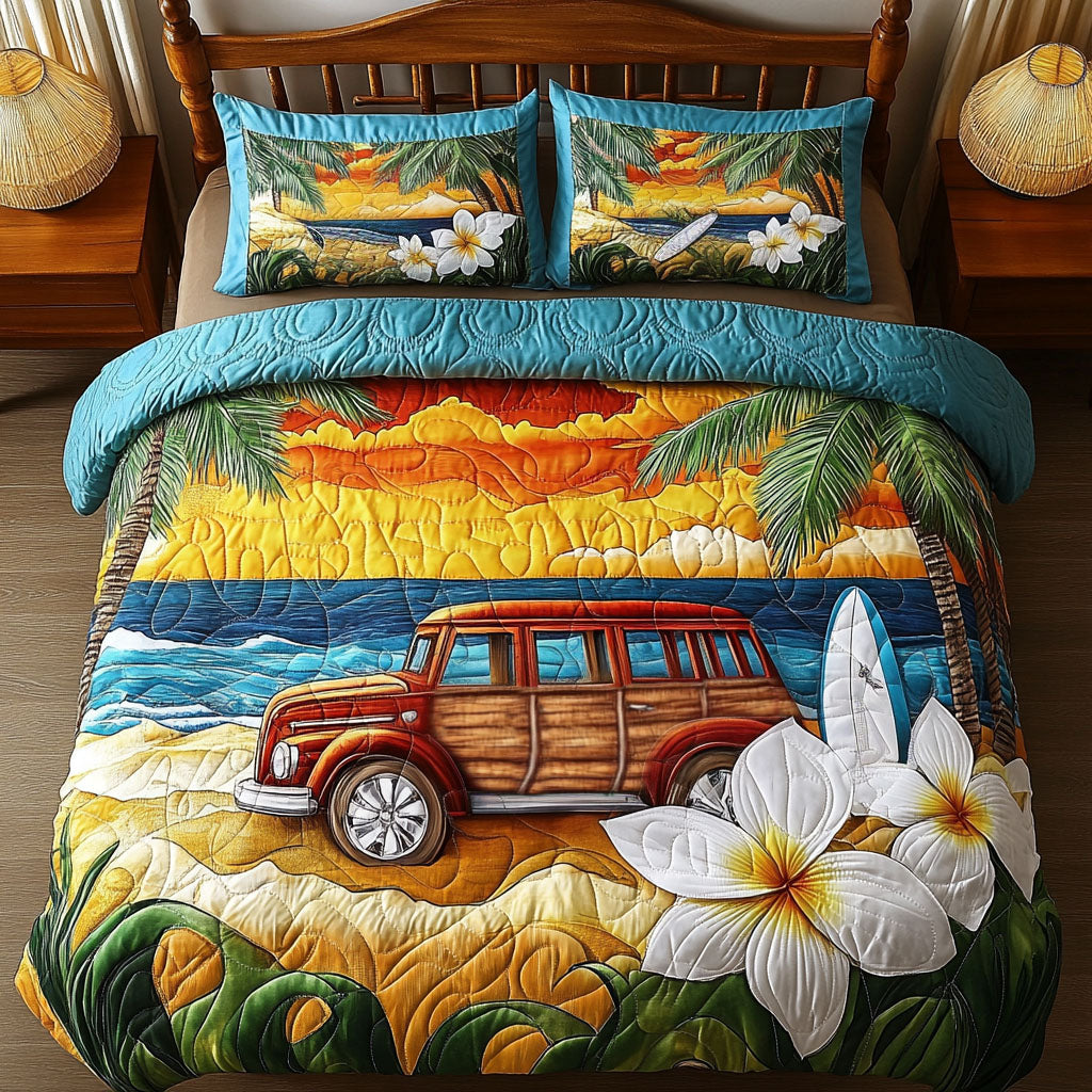 Island Woodie 3-Piece Quilted Bedding Set NCU0NT6936