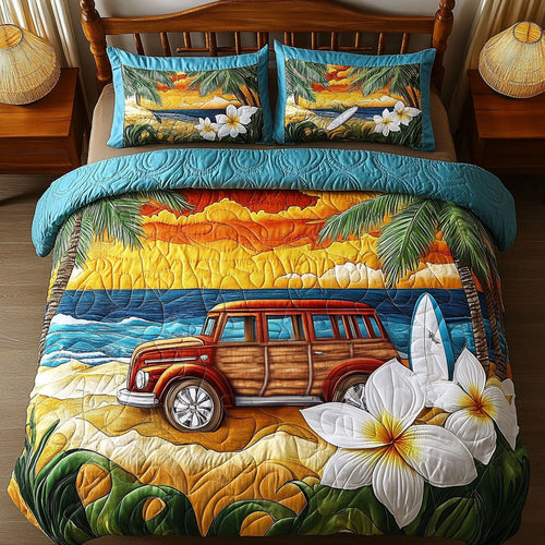 Island Woodie 3-Piece Quilted Bedding Set NCU0NT6936