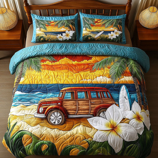 Island Woodie 3-Piece Quilted Bedding Set NCU0NT6936