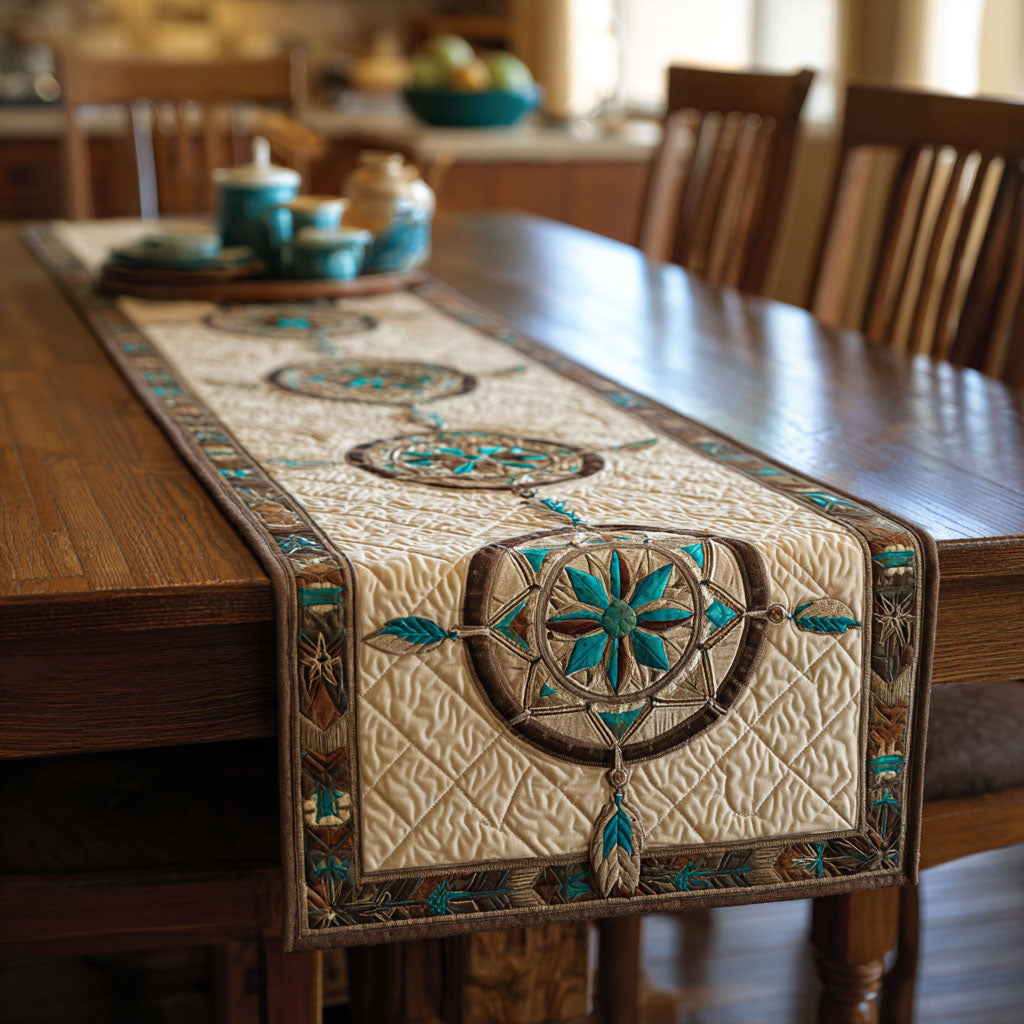 Ivory Compass Quilted Table Runner NCU0TV1191