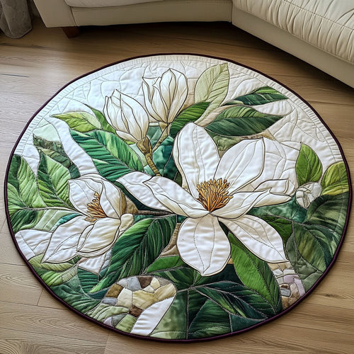 Ivory Elegance Quilted Round Mat NCU0NT4213