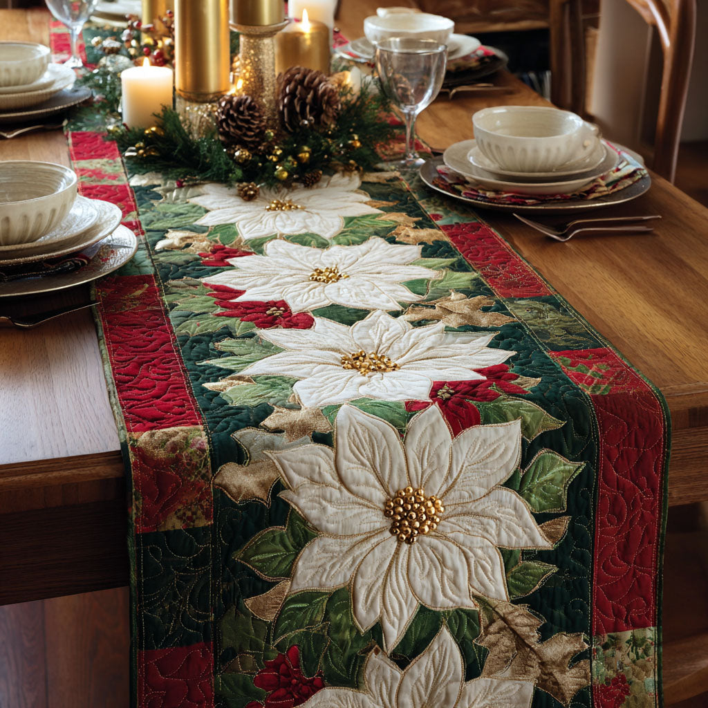 Ivory Elegance Quilted Table Runner NCU0TV226