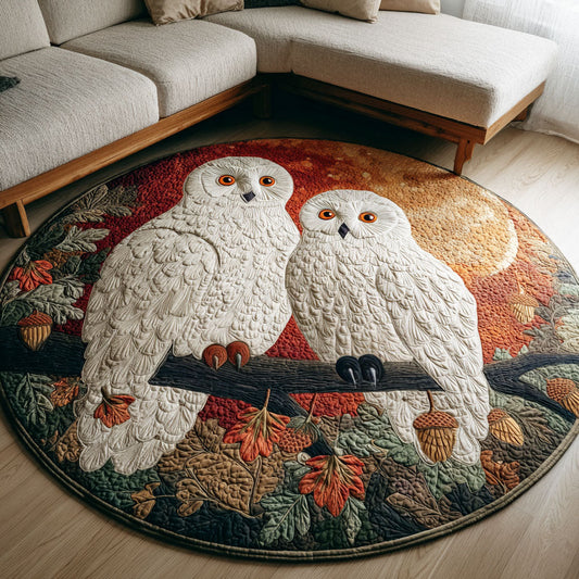 Ivory Flight Quilted Round Mat NCU0TD378
