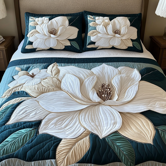 Ivory Garden 3-Piece Quilted Bedding Set NCU0VH4967