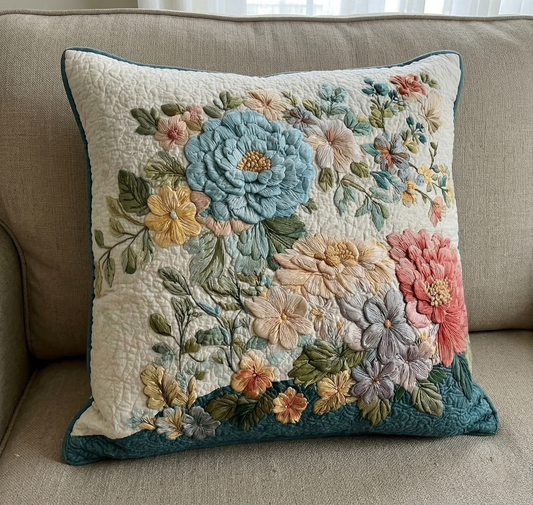 Ivory Garden Quilted Pillow Case NCU0XD2438