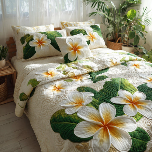 Ivory Island 3-Piece Quilted Bedding Set NCU0VL3564
