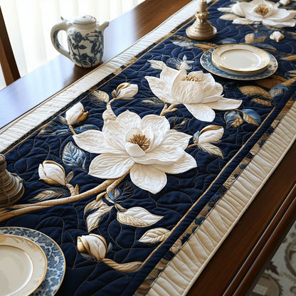 Ivory Magnolia Quilted Table Runner NCU0PT6452