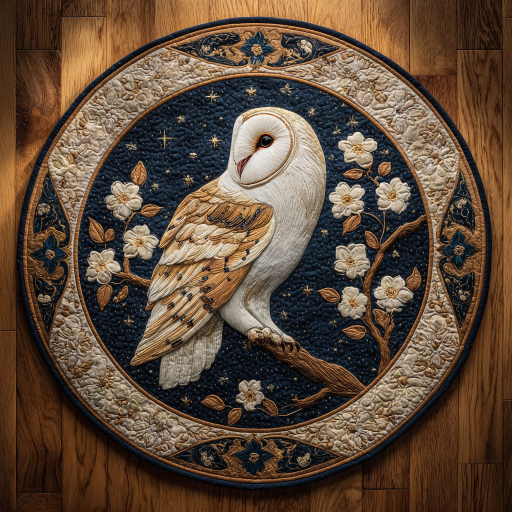 Ivory Perch Quilted Round Mat NCU0TV119
