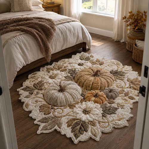 Ivory Pumpkin Lace Custom Shape Area Rug NCU0DV10010
